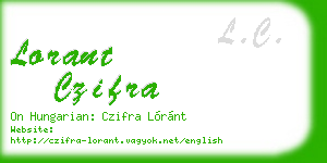 lorant czifra business card